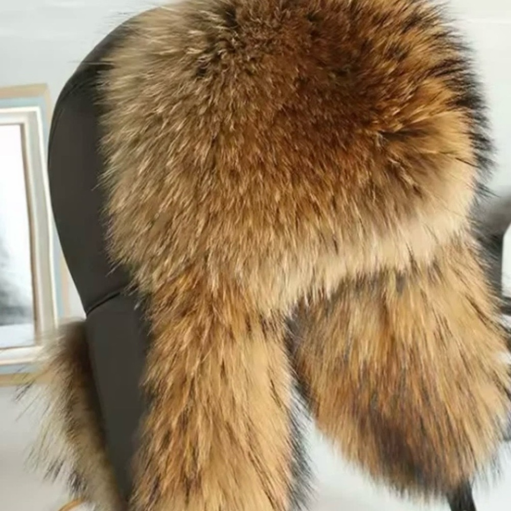Genuine Tanuki Raccoon fur/leather hat. - Picture 2 of 4